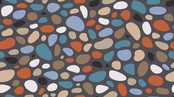 Pebble seamless pattern. Smooth stones background. Cobblestone paving texture. Sea or river pebbles repeating wallpaper vector