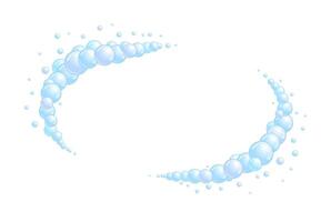 Soap bubble frame. Foam boarder. Blue suds divider and separator. Oval decoration elements. vector