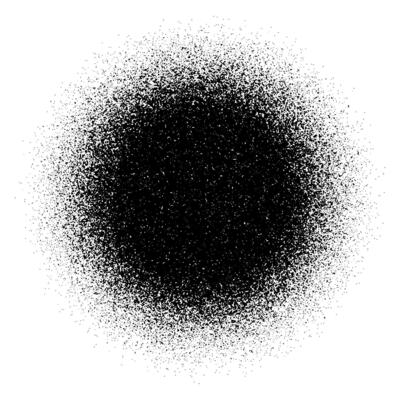 Circle grain texture. Radial faded noise gradient. Round grunge shape. Speckles and particles textured background. Dotted wallpaper