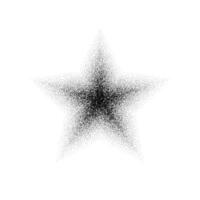 Dotted grain star. Black stipple shape. Abstract noise texture star. Halftone flare form. stochastic vector