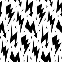 Black lightning bolts seamless pattern. Thunderbolts repeating background. Storm lightning strikes ornament wallpaper. Energy power or electricity voltage symbols. vector