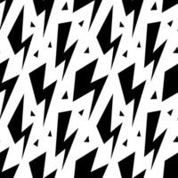 Black lightning bolts seamless pattern. Thunderbolts repeating background. Storm lightning strikes ornament wallpaper. Sharp forms. vector