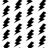 Black lightning bolts seamless pattern. Grunge thunderbolts repeating background. Storm and lightning strikes ornament wallpaper. Energy power or electricity voltage symbols. vector