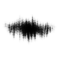 Grunge glitched halftone blot. Distorted comic pop art textured stain. Spotted dots background blur. Monochrome design element. Black and white backdrop vector