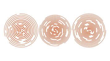 Red concentric ripple circles set. Sonar or sound wave rings collection. Epicentre, target, radar, vibration element concepts. Radial signal. vector