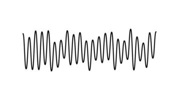Sound wave signal. Music or voice diagram. Audio track beats. Black curve soundwave rhythm. Pulsating line. vector
