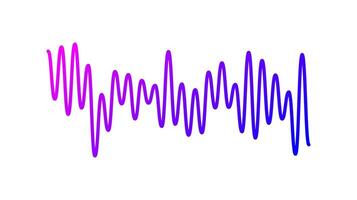 Purple curved sound wave. Voice or music audio sample. Sinusoid line. Electronic radio signal graphic. vector