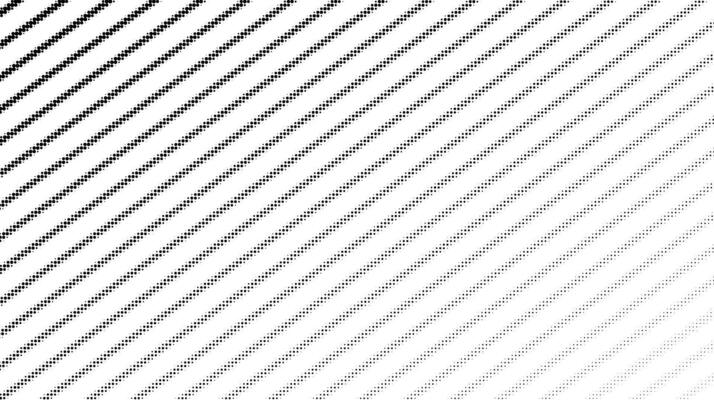 Dotted fading lines pattern. Black and white vanishing stipple background. Diagonal dots stripes wallpaper. Abstract minimalistic texture. Monochrome vecto