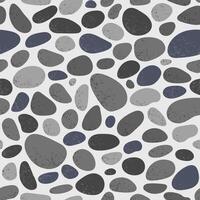 Pebble seamless pattern. Smooth stones background. Gray cobblestone paving texture. Sea or river pebbles and rocks repeating wallpaper. vector