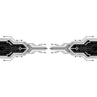 Symmetric Circuit Board, Black And White Tech Background vector