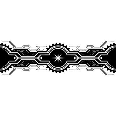 Futuristic Tech Black White Circuitry Ornament