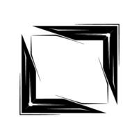 Abstract Black Square Frame With Sharp Edges, Modern vector