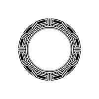 Modern Greek Key Circle, Geometric, Monochromatic, Abstract vector