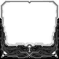 Futuristic Circuit Board Frame With Blank Space, Tech Background vector