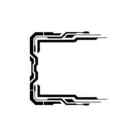 Abstract Tech Frame With Ray Lines On White, Minimalist vector