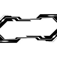 Futuristic Tech Frame With Glossy Black Geometric, Abstract Background vector