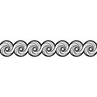 Abstract Swirl Pattern Border Black And White vector