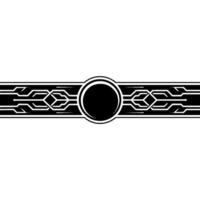 Tech Circuit Banner Element, Black And White Minimalist vector