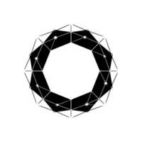 Futuristic Geometric Gemstone On Gradient Background vector