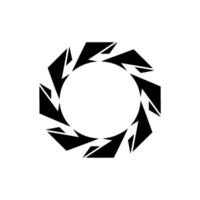 Abstract Black Geometric Mandala On White Background vector
