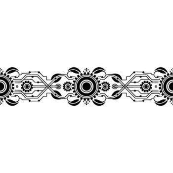 Modern Tech Pattern Border Abstract Circuitry vector