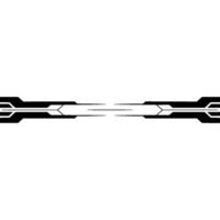 Futuristic Tech Stripe, Minimalist Black On White Background vector