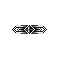 Geometric Black And White Badge Element On White Background vector