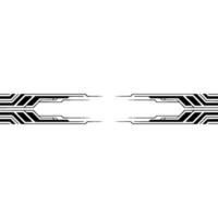 Abstract Tech Black Geometric Lines On White, Digital Element vector