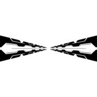 Abstract Cybernetic Pathway, Minimalist Black And White vector