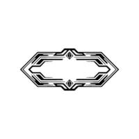 Geometric Art Deco Frame Element, Grayscale, Modern vector