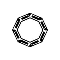 Geometric Black Octagon On White Modern Element vector