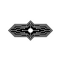 Abstract Circuit Board Arrow With Glowing Center vector