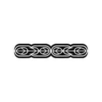 Minimalist Black White Leaf Chain On White Background vector