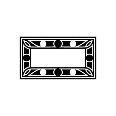 Art Deco Frame Silhouette, Black White, Minimalist