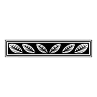 Elegant Leaf Border In Monochrome, Decorative Element vector