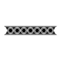 Geometric Border Ornament Black And White Circle Pattern vector