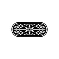 Elegant Floral Ornament in Black and White, Minimalist - Pattern vector
