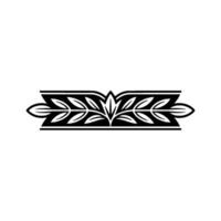 Elegant Black and White Leaf Border, Minimalist, Decorative Element vector