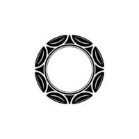 Minimalist Black Circle Frame, Geometric Elements, White Background vector