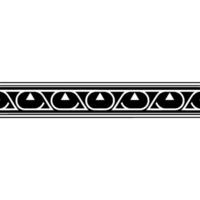 Ornamental Black White Border Geometric Repeating Pattern vector