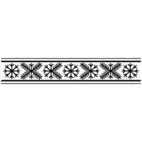 Minimalist Snowflake Border, Black and White Winter Elements vector