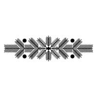Minimalist Christmas Decoration Border with Snowflake Spruce vector