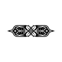 Ornate Black Decorative Border Element on White Background vector
