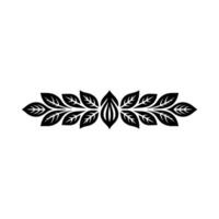 Elegant Leaf Motif Border in Black and White, Decorative Element vector