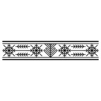 Minimalist Winter Ornament Snowflake and Pine vector