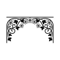 Elegant Floral Arch Silhouette Black and White vector