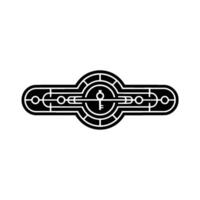 Geometric Key Emblem Minimalist Lock Unlock Symbol vector