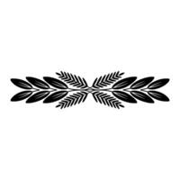 Minimalist Black Leafy Border on White Background vector