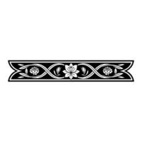 Elegant Floral Border in Art Nouveau Style on White Background vector