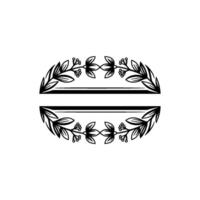 Elegant Floral Frame Template, Black and White vector